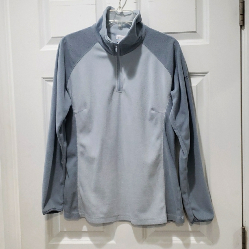 Columbia 1/4 Zip Fleece Pullover Shirt Tunic Gray Sz L